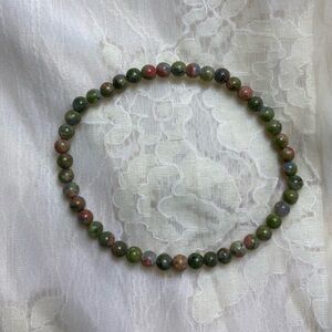 4MM Unakite Bead Stretchy Cord bracelet